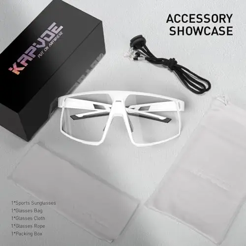 KAPVOE Photochromic Cycling Glasses Men Women Mountain Bike Sunglasses Clear MTB Sports Glasses Bicycle Triathlon Running - 6
