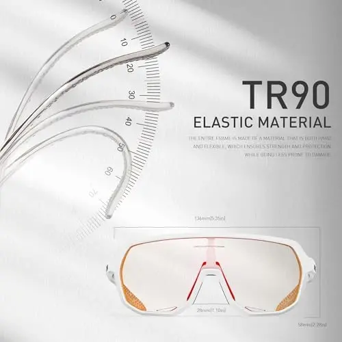 KAPVOE Photochromic Cycling Glasses for Men Women Mountain Bike Sunglasses Sports Goggles UV Protection K63 - 5