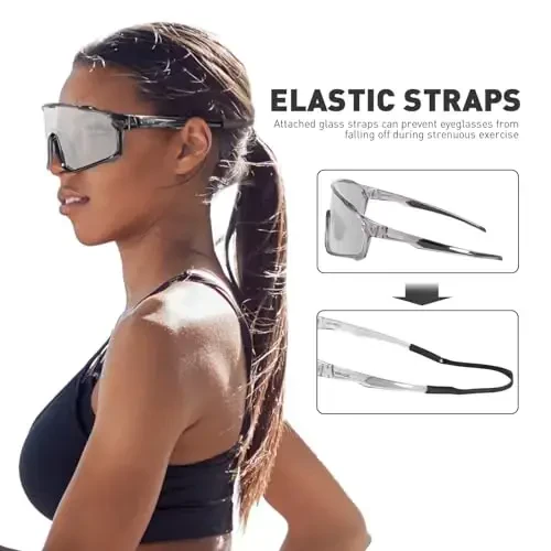 KAPVOE Photochromic Cycling Glasses Men Women Clear Mountain Bike Sunglasses MTB Sports Transition Triathlon Running - K93 - 5