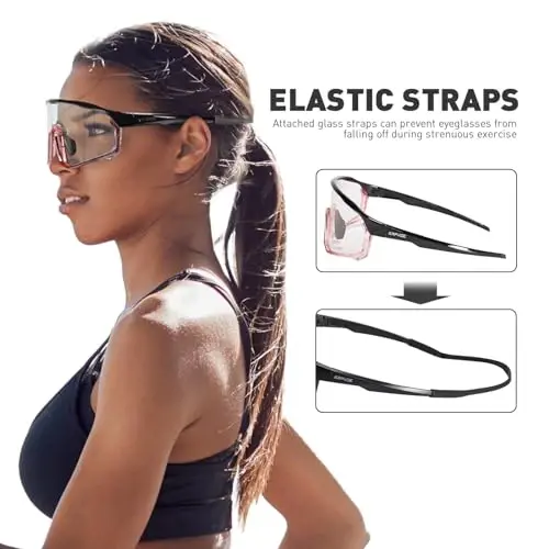 KAPVOE Photochromic Cycling Glasses Men Women Clear Mountain Bike Sunglasses MTB Sports Transition Triathlon Running - K93 - 5
