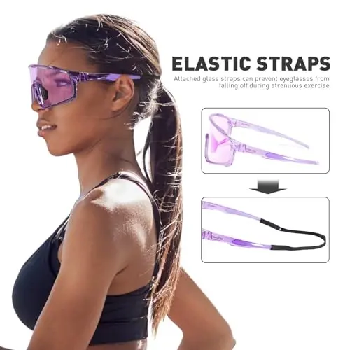 KAPVOE Photochromic Cycling Glasses Men Women Clear Mountain Bike Sunglasses MTB Sports Transition Triathlon Running - K93 - 4