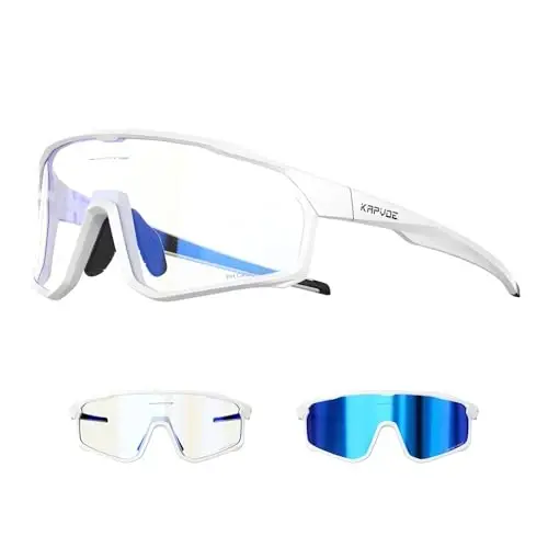 KAPVOE Photochromic Cycling Glasses Men Women Clear Mountain Bike Sunglasses MTB Sports Transition Triathlon Running - K93 - 1