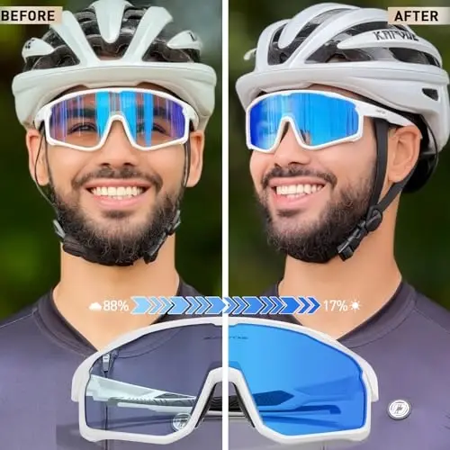 KAPVOE Photochromic Cycling Glasses Men Women Clear Mountain Bike Sunglasses MTB Sports Transition Triathlon Running - K93 - Modazone (1)
