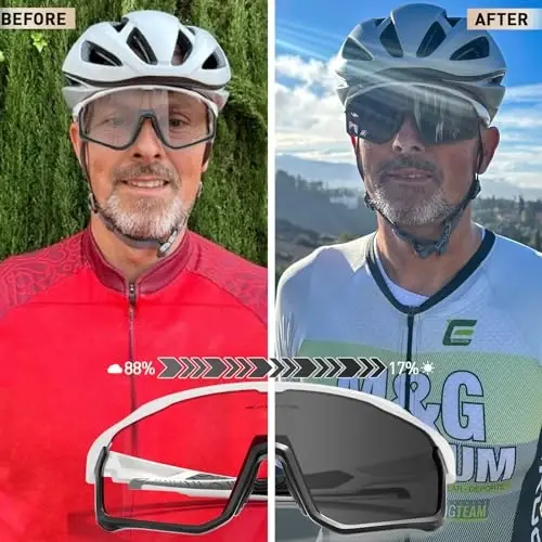 KAPVOE Photochromic Cycling Glasses Men Women Clear Mountain Bike Sunglasses MTB Sports Transition Triathlon Running - K93 - Modazone (1)