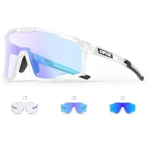 KAPVOE Photochromic Cycling Glasses Men Mountain Bike Sunglasses Women Clear MTB Sports Goggles Bicycle Triathlon K180 