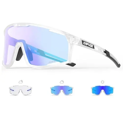 KAPVOE Photochromic Cycling Glasses Men Mountain Bike Sunglasses Women Clear MTB Sports Goggles Bicycle Triathlon K180 - 1