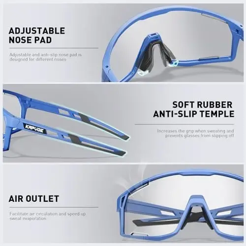 KAPVOE Photochromic Cycling Glasses Men Mountain Bike Sunglasses Women Clear MTB Sports Goggles Bicycle Triathlon K180 - 4