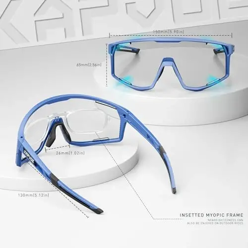 KAPVOE Photochromic Cycling Glasses Men Mountain Bike Sunglasses Women Clear MTB Sports Goggles Bicycle Triathlon K180 - 5
