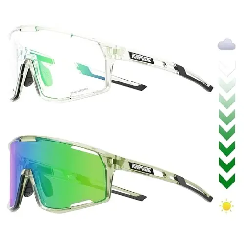 KAPVOE Photochromic Cycling Glasses Men Mountain Bike Sunglasses Women Clear MTB Sports Goggles Bicycle Triathlon K180 