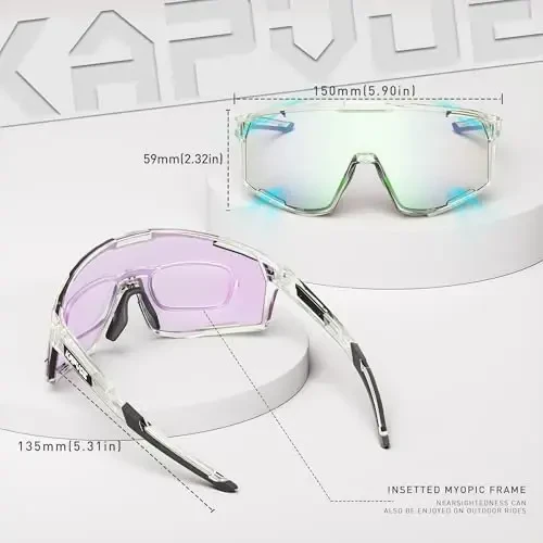 KAPVOE Photochromic Cycling Glasses Men Mountain Bike Sunglasses Women Clear MTB Sports Goggles Bicycle Triathlon K180 - 5