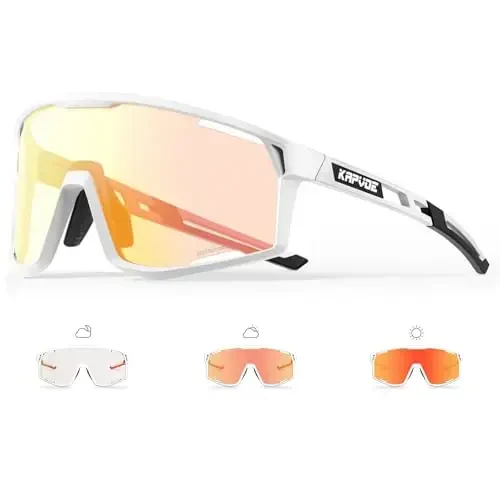 КАПВОЕ Photochromic Cycling Glasses Men Mountain Bike Sunglasses Women Clear MTB Sports Goggles Bicycle Triathlon K180 