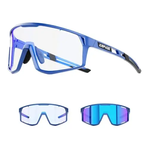 KAPVOE Photochromic Cycling Glasses Men Mountain Bike Sunglasses Women Clear MTB Sports Goggles Bicycle Triathlon K180 