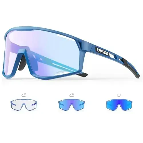 KAPVOE Photochromic Cycling Glasses Men Mountain Bike Sunglasses Women Clear MTB Sports Goggles Bicycle Triathlon K180 