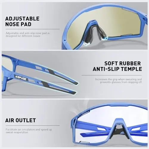 KAPVOE Photochromic Cycling Glasses Men Mountain Bike Sunglasses Women Clear MTB Sports Goggles Bicycle Triathlon K180 - 3