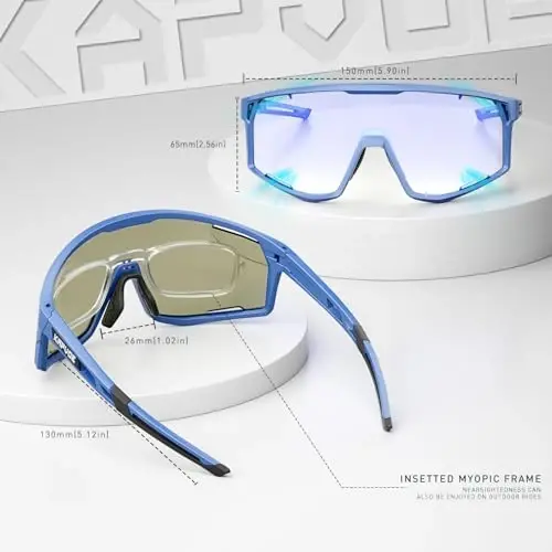 KAPVOE Photochromic Cycling Glasses Men Mountain Bike Sunglasses Women Clear MTB Sports Goggles Bicycle Triathlon K180 - 5