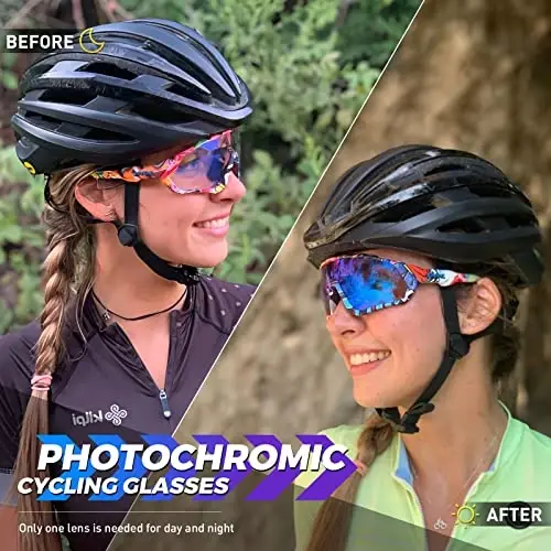 KAPVOE Photochromic Cycling Glasses Men Women Mountain Bike Sunglasses Clear MTB Bicycle Riding - K9408 - 2