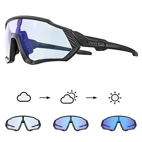 KAPVOE Photochromic Cycling Glasses Men Women Mountain Bike Sunglasses Clear MTB Bicycle Riding - K9408 