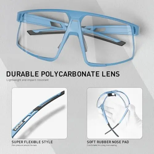 KAPVOE Photochromic Cycling Glasses Men Women Mountain Bike Sunglasses Clear MTB Sports Glasses Bicycle Triathlon Running - 4
