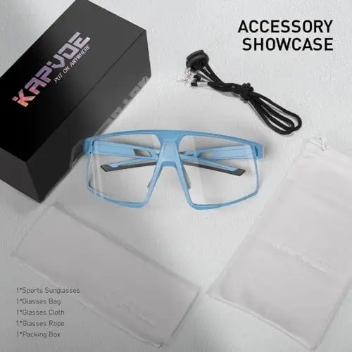 KAPVOE Photochromic Cycling Glasses Men Women Mountain Bike Sunglasses Clear MTB Sports Glasses Bicycle Triathlon Running - 6