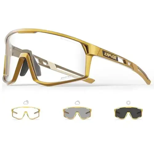 KAPVOE Photochromic Cycling Glasses Men Mountain Bike Sunglasses Women Clear MTB Sports Goggles Bicycle Triathlon K180 