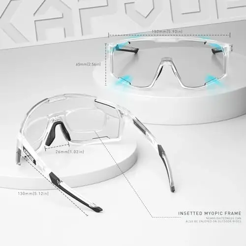 KAPVOE Photochromic Cycling Glasses Men Mountain Bike Sunglasses Women Clear MTB Sports Goggles Bicycle Triathlon K180 - 5