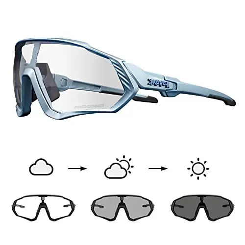 KAPVOE Photochromic Cycling Glasses Men Women Mountain Bike Sunglasses Clear MTB Bicycle Riding - K9408 - MODAZONE