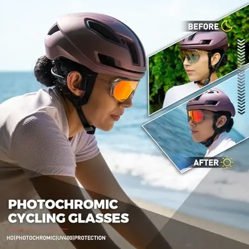 KAPVOE Fotokromik Bisiklet Gözlükleri Erkekler Kadınlar için Dağ Bisikleti Güneş Gözlüğü Spor Gözlük UV Koruması K63 - XIAMEN XUTU OPTICAL GLASSES CO.,LTD (1)