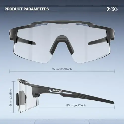 KAPVOE Fotoxromli Velosiped Ko'zoynaklari Tog' Velosiped Quyosh Ko'zoynaklari Shaffof MTB Velosiped Minish Beysbol Yugurish Golf Erkaklar Ayollar uchun - 5