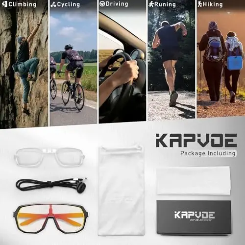 KAPVOE Фотохромные велосипедные очки для мужчин и женщин, горные велосипедные солнцезащитные очки, спортивные очки, защита от ультрафиолета K63 - 6