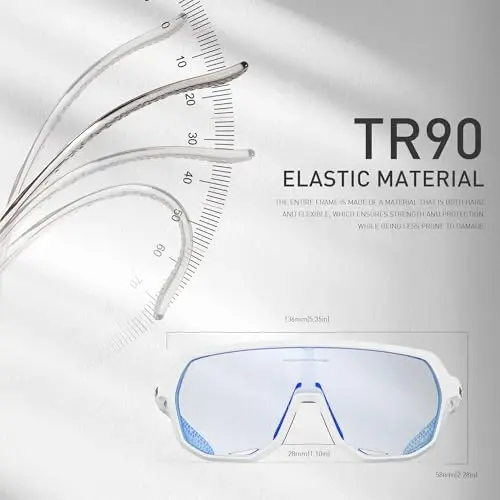 KAPVOE Photochromic Cycling Glasses for Men Women Mountain Bike Sunglasses Sports Goggles UV Protection K63 - 3