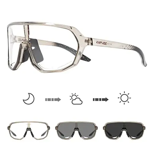 KAPVOE Photochromic Cycling Glasses for Men Women Mountain Bike Sunglasses Sports Goggles UV Protection K63 - XIAMEN XUTU OPTICAL GLASSES CO.,LTD