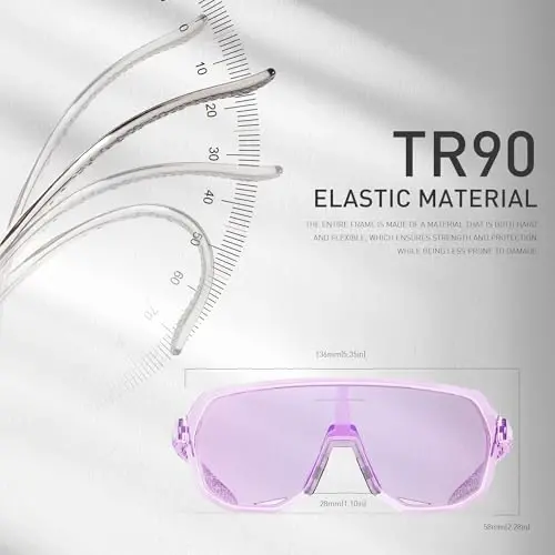 KAPVOE Photochromic Cycling Glasses for Men Women Mountain Bike Sunglasses Sports Goggles UV Protection K63 - 5