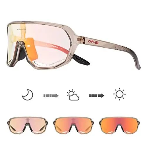 KAPVOE Photochromic Cycling Glasses for Men Women Mountain Bike Sunglasses Sports Goggles UV Protection K63 - XIAMEN XUTU OPTICAL GLASSES CO.,LTD