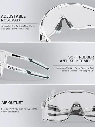 KAPVOE Photochromic Cycling Glasses Men Mountain Bike Sunglasses Women Clear MTB Sports Goggles Bicycle Triathlon K180 - 4