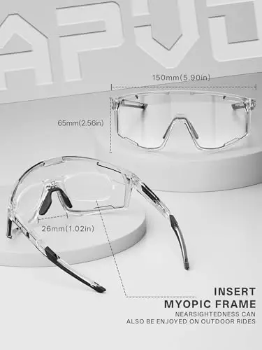 KAPVOE Photochromic Cycling Glasses Men Mountain Bike Sunglasses Women Clear MTB Sports Goggles Bicycle Triathlon K180 - 5