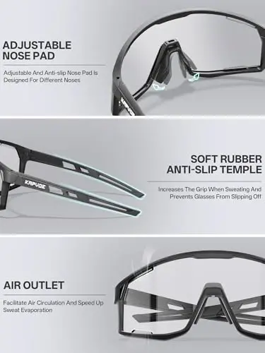 KAPVOE Photochromic Cycling Glasses Men Mountain Bike Sunglasses Women Clear MTB Sports Goggles Bicycle Triathlon K180 - 3