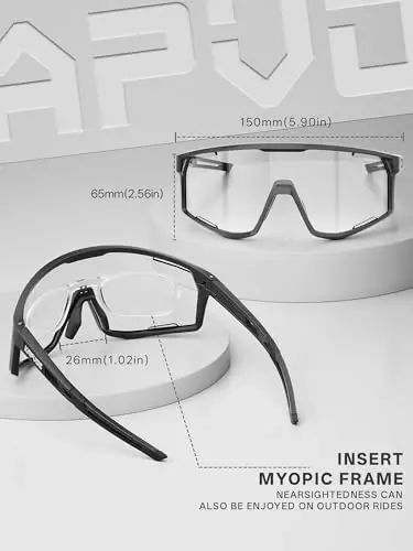 KAPVOE Photochromic Cycling Glasses Men Mountain Bike Sunglasses Women Clear MTB Sports Goggles Bicycle Triathlon K180 - 5