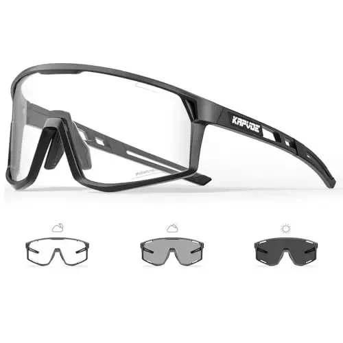 KAPVOE Photochromic Cycling Glasses Men Mountain Bike Sunglasses Women Clear MTB Sports Goggles Bicycle Triathlon K180 - 1