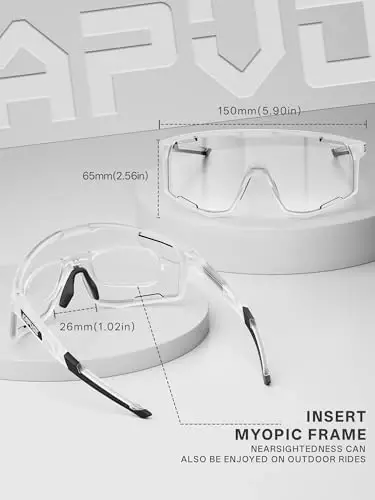 KAPVOE Photochromic Cycling Glasses Men Mountain Bike Sunglasses Women Clear MTB Sports Goggles Bicycle Triathlon K180 - 4