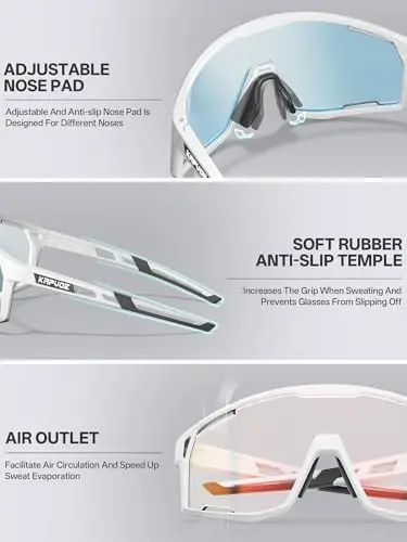 KAPVOE Photochromic Cycling Glasses Men Mountain Bike Sunglasses Women Clear MTB Sports Goggles Bicycle Triathlon K180 - 4