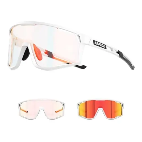 KAPVOE Photochromic Cycling Glasses Men Mountain Bike Sunglasses Women Clear MTB Sports Goggles Bicycle Triathlon K180 
