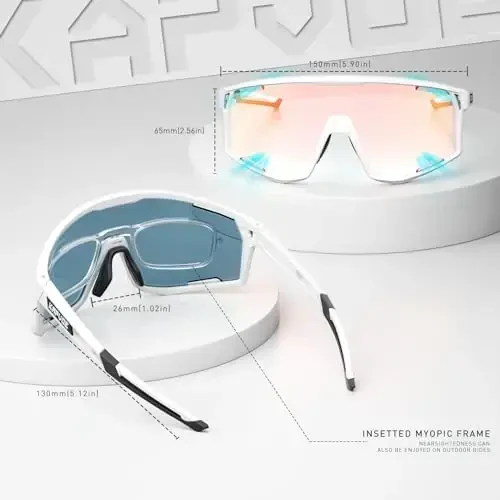 KAPVOE Photochromic Cycling Glasses Men Mountain Bike Sunglasses Women Clear MTB Sports Goggles Bicycle Triathlon K180 - 5