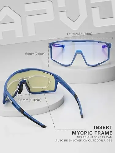 KAPVOE Photochromic Cycling Glasses Men Mountain Bike Sunglasses Women Clear MTB Sports Goggles Bicycle Triathlon K180 - 5