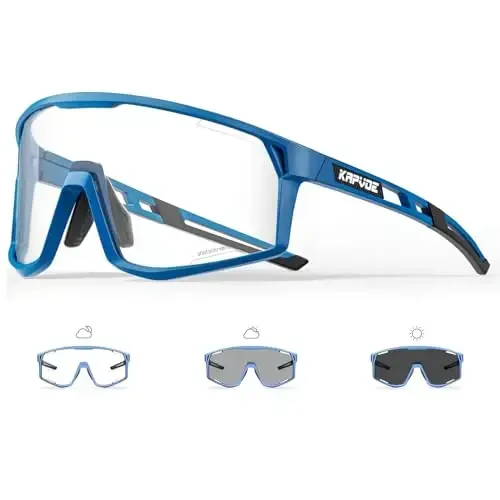 KAPVOE Photochromic Cycling Glasses Men Mountain Bike Sunglasses Women Clear MTB Sports Goggles Bicycle Triathlon K180 