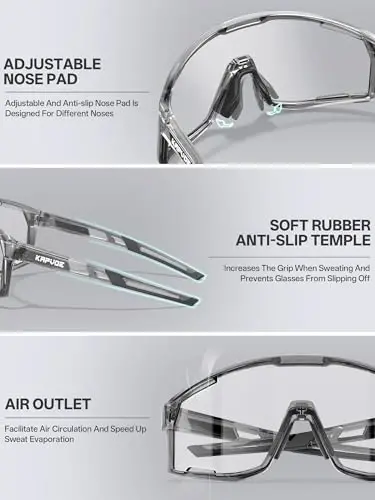 KAPVOE Photochromic Cycling Glasses Men Mountain Bike Sunglasses Women Clear MTB Sports Goggles Bicycle Triathlon K180 - KAPVOE (1)