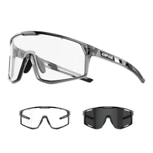 KAPVOE Photochromic Cycling Glasses Men Mountain Bike Sunglasses Women Clear MTB Sports Goggles Bicycle Triathlon K180 