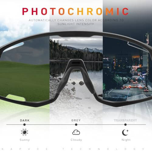 KAPVOE Photochromic Cycling Glasses Men Mountain Bike Sunglasses Women Clear MTB Sports Goggles Bicycle Triathlon Running - 6