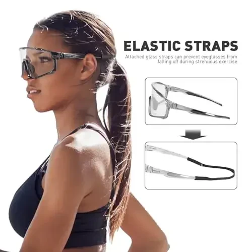 KAPVOE Photochromic Cycling Glasses Men Women Clear Mountain Bike Sunglasses MTB Sports Transition Triathlon Bicycle Running - 5