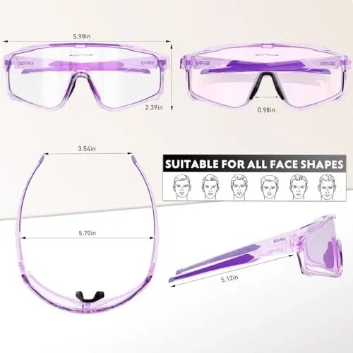 KAPVOE Photochromic Cycling Glasses Men Women Clear Mountain Bike Sunglasses MTB Sports Transition Triathlon Running - K93 - 3