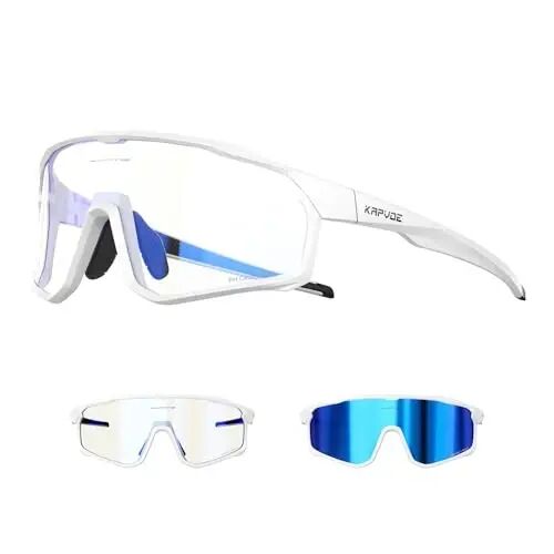 KAPVOE Photochromic Cycling Glasses Men Women Clear Mountain Bike Sunglasses MTB Sports Transition Triathlon Running - K93 